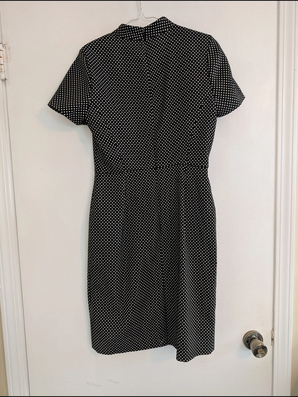 J. Crew Black, White and Gold Medallion Print Midi Dress